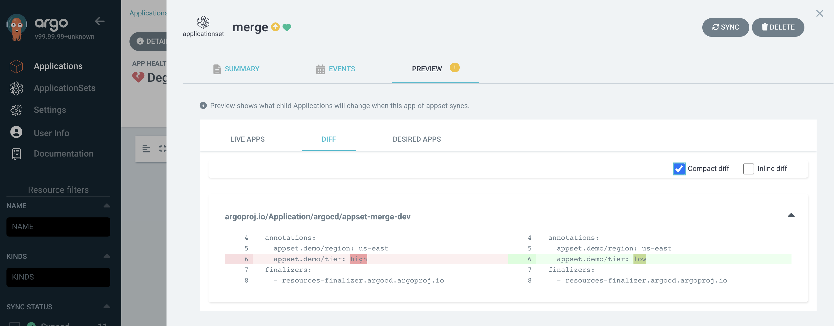 App-of-AppSet preview