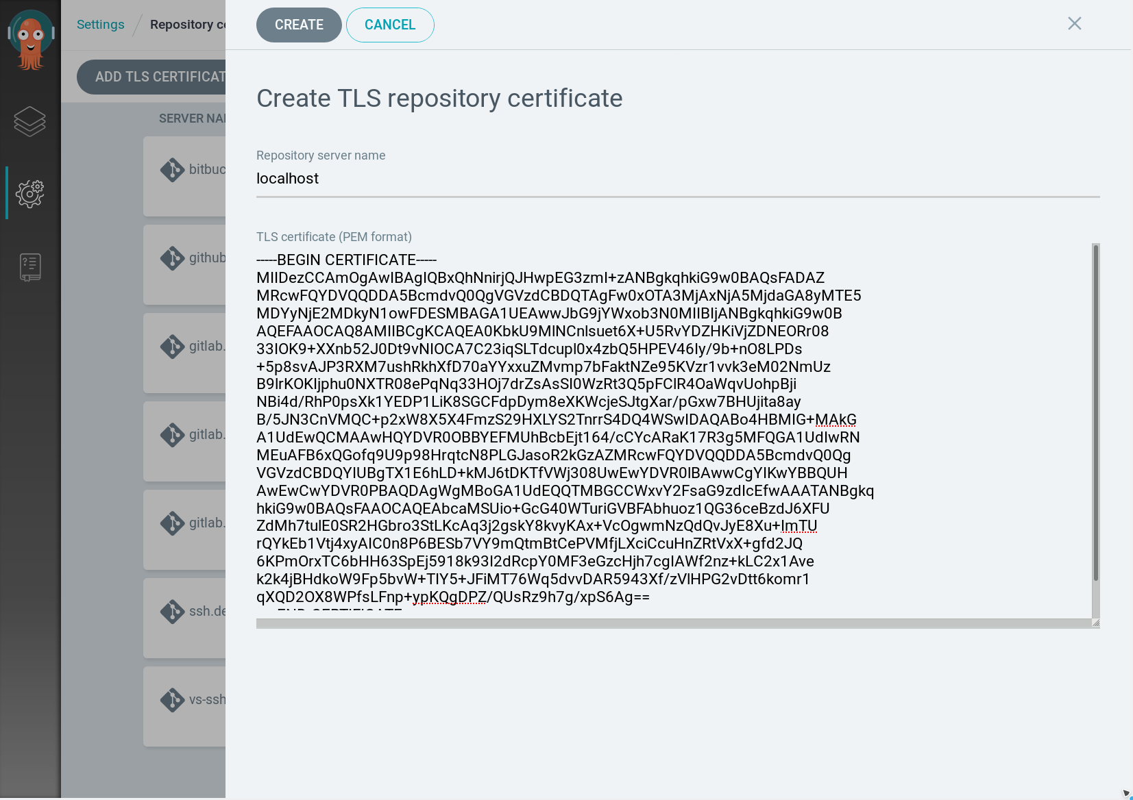add tls certificate