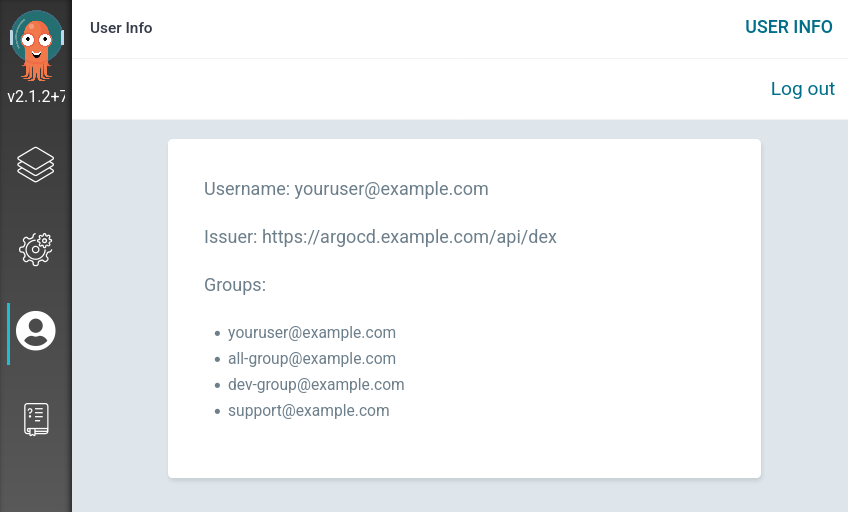 User info