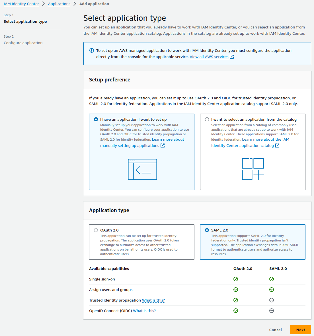 Identity Center SAML App 1