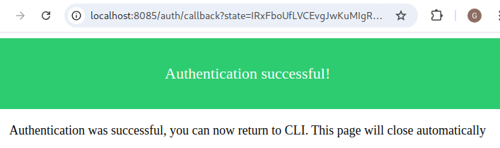Authentication successful!