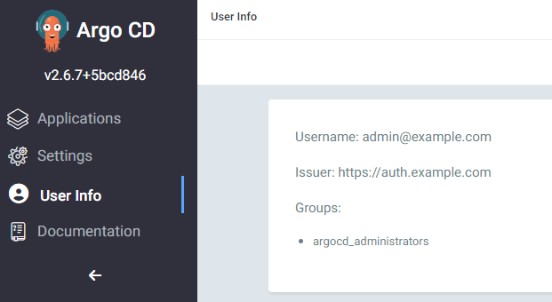Zitadel ArgoCD User Info